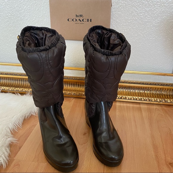 Coach Cantina Logo Wedge Moon Boots - Picture 5 of 14